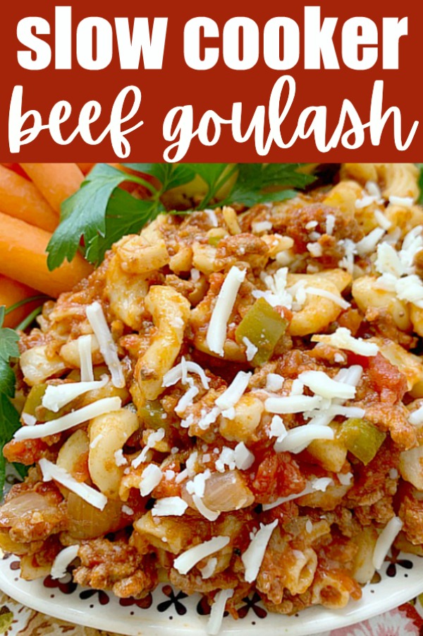 Slow Cooker Beef Goulash | Foodtastic Mom #ad #ohbeef #slowcookerrecipes #crocktober #beefgoulash via @foodtasticmom