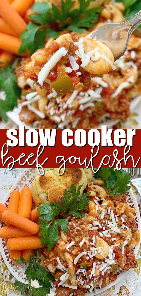 Slow Cooker Beef Goulash | Foodtastic Mom #ad #ohbeef #slowcookerrecipes #crocktober #beefgoulash via @foodtasticmom