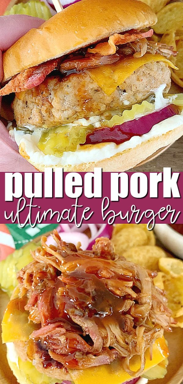 Pulled Pork Burger | Foodtastic Mom #ad #ohpork #pulledporkburger #burgerrecipes #porkrecipes via @foodtasticmom