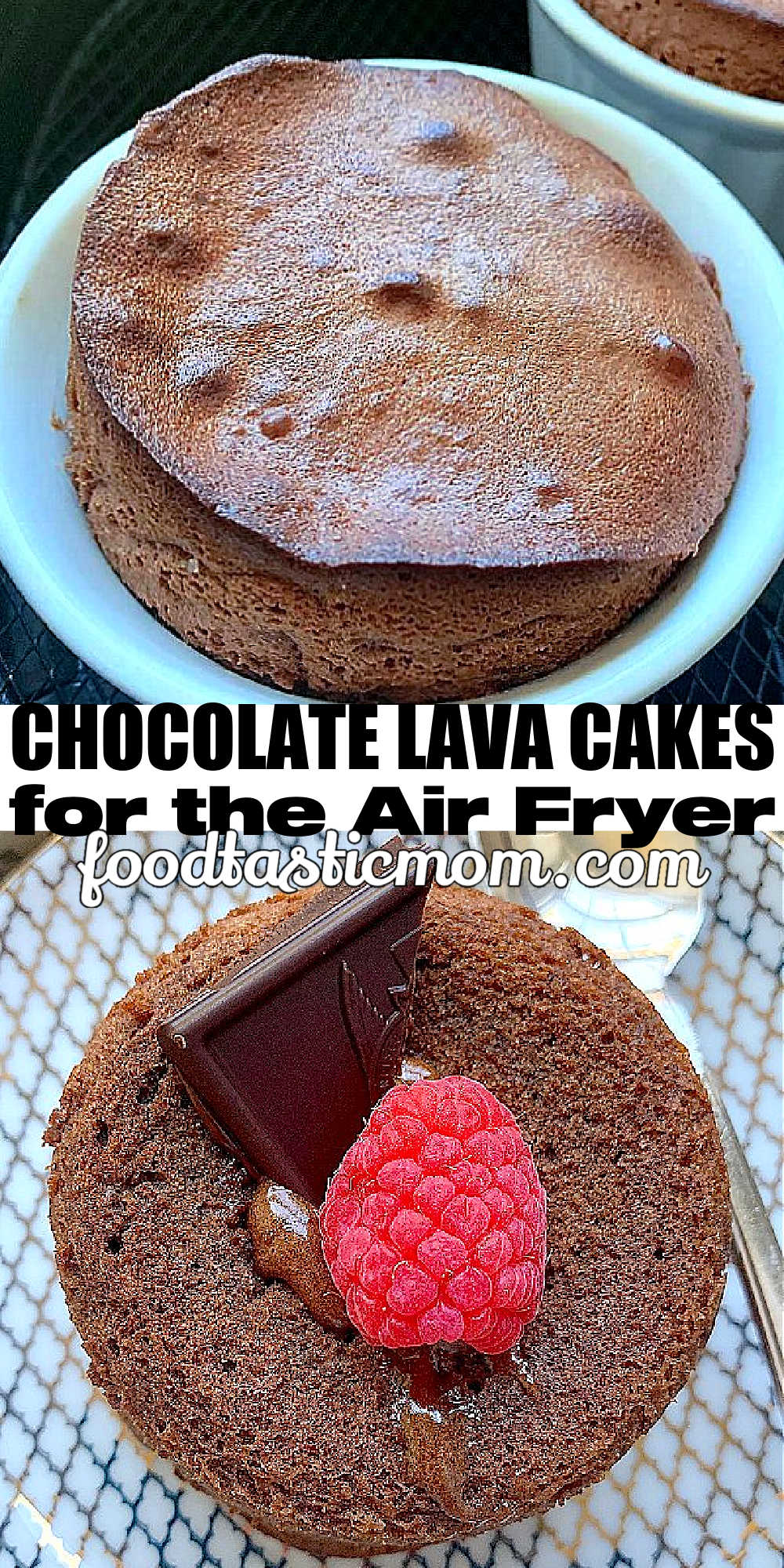 Air Fryer Lava Cakes | Foodtastic Mom #airfryerrecipes #airfryerdesserts #lavacake #airfryerlavacakes via @foodtasticmom