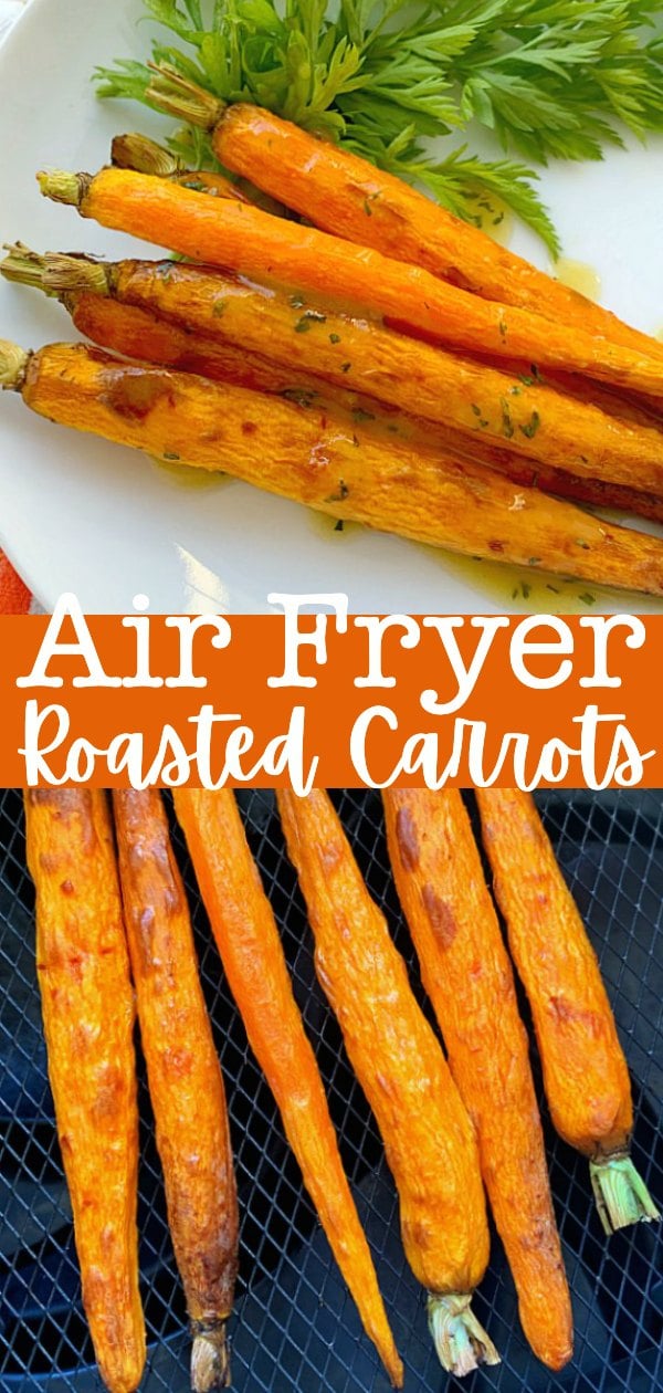 Air Fryer Carrots | Foodtastic Mom #airfryerrecipes #airfryercarrots #roastedcarrots #carrotrecipes via @foodtasticmom