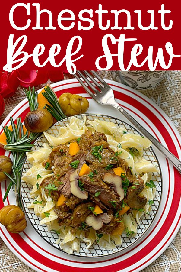 Chestnut Beef Stew | Foodtastic Mom #ohbeef #ad #chestnutbeefstew #beefstew #beefrecipes #slowcookerrecipes via @foodtasticmom