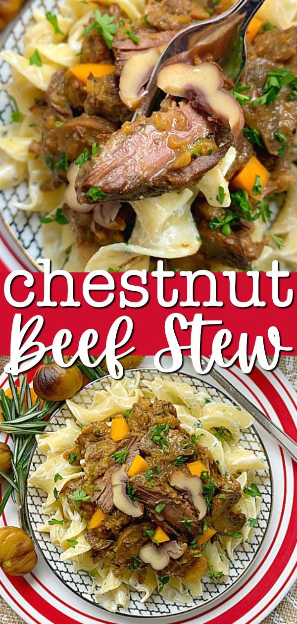 Chestnut Beef Stew | Foodtastic Mom #ohbeef #ad #chestnutbeefstew #beefstew #beefrecipes #slowcookerrecipes via @foodtasticmom