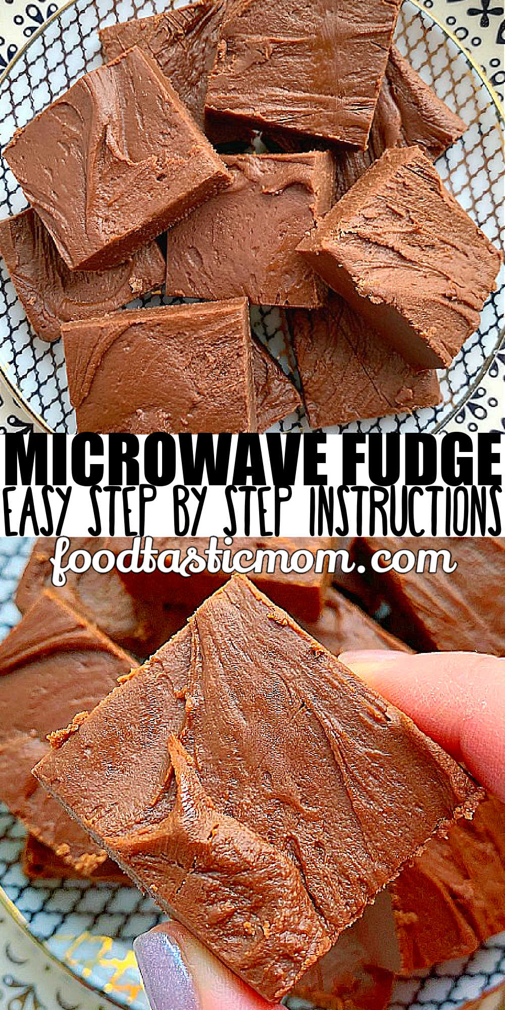 My Mom's recipe for Microwave Fudge is the best, most creamy and dreamy fudge you'll ever make. It's foolproof and customizable for gift giving. via @foodtasticmom