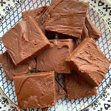 mom's microwave fudge on a plate