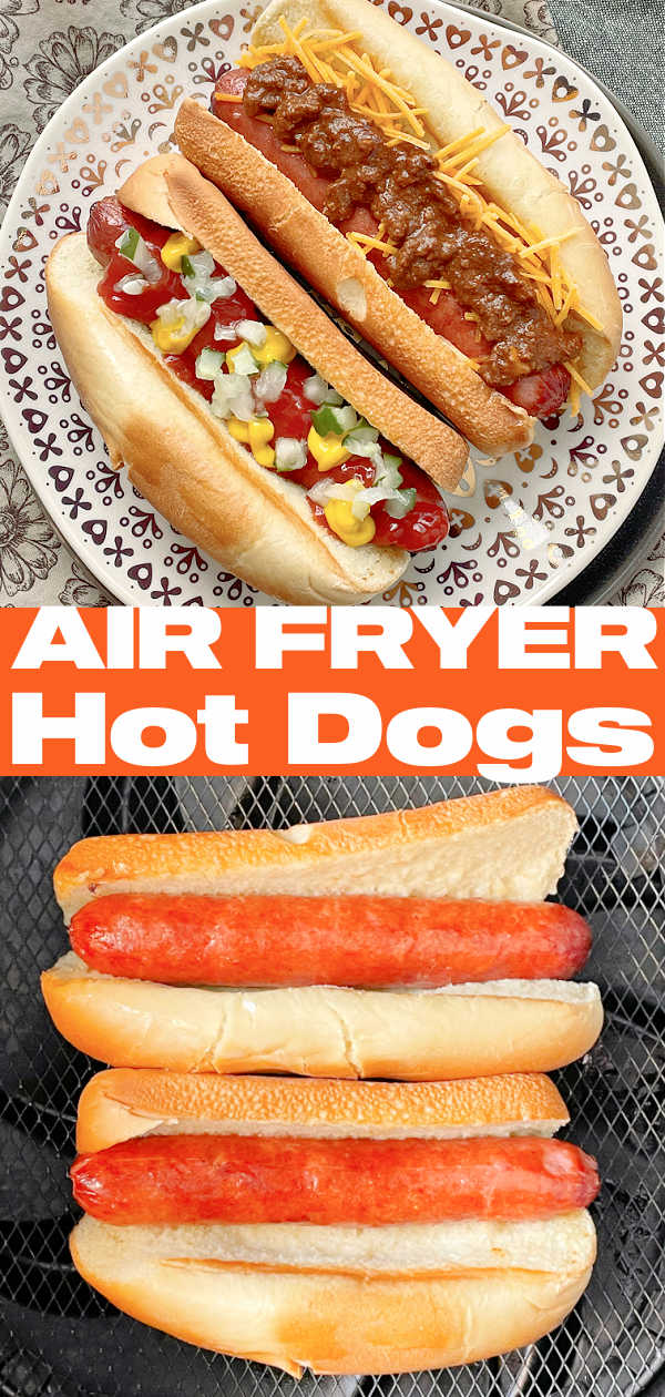 Air Fryer Hot Dogs | Foodtastic Mom #airfryerrecipes #airfryerhotdogs #hotdogsinairfryer via @foodtasticmom