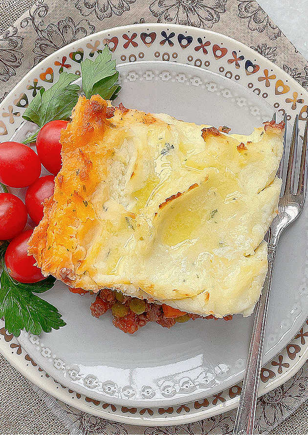 slice of shepherd's pie on a plate