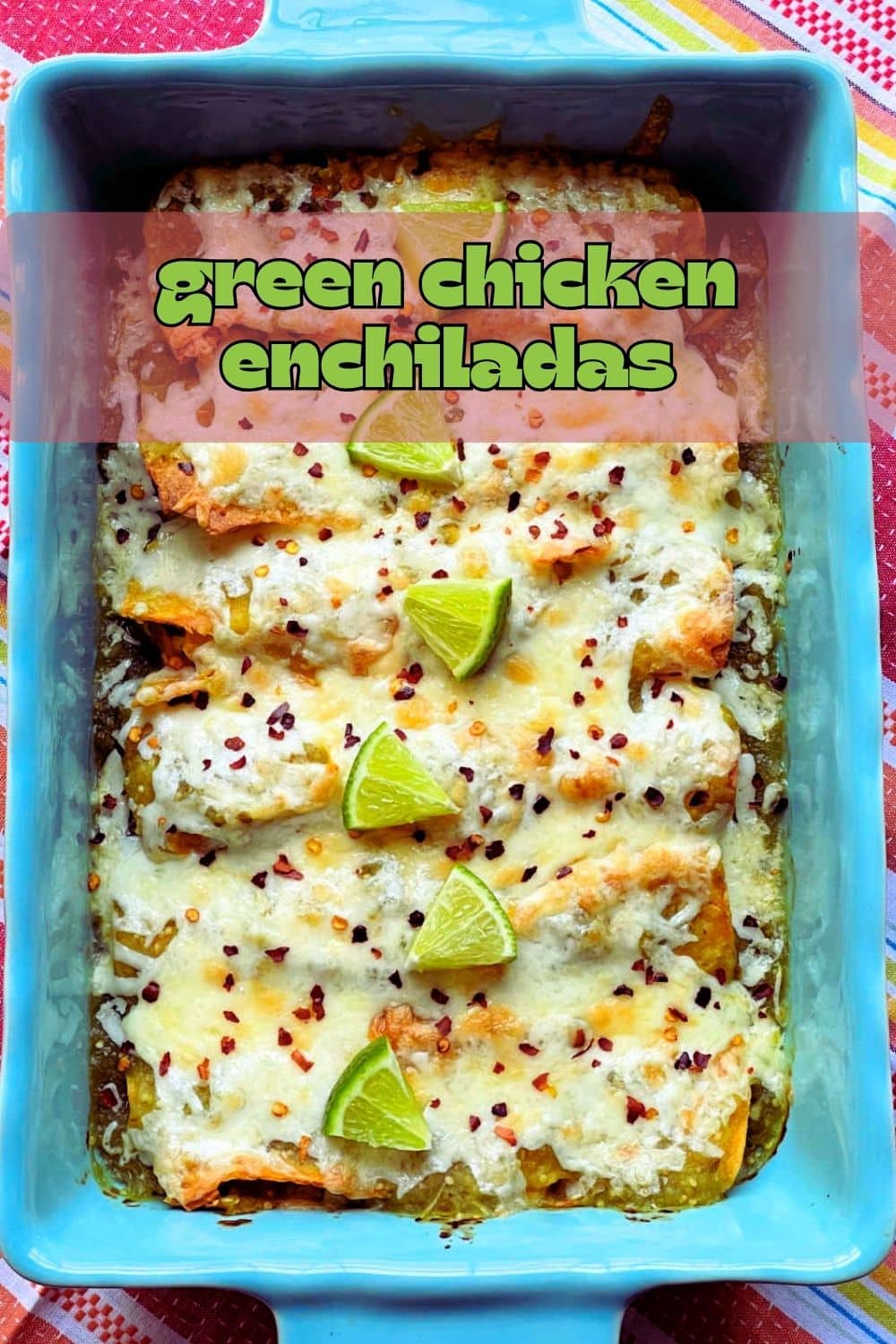 These Green Chicken Enchiladas bake in a high heat oven to improve the texture of the corn tortillas. They are a quick and easy dinner to make. via @foodtasticmom