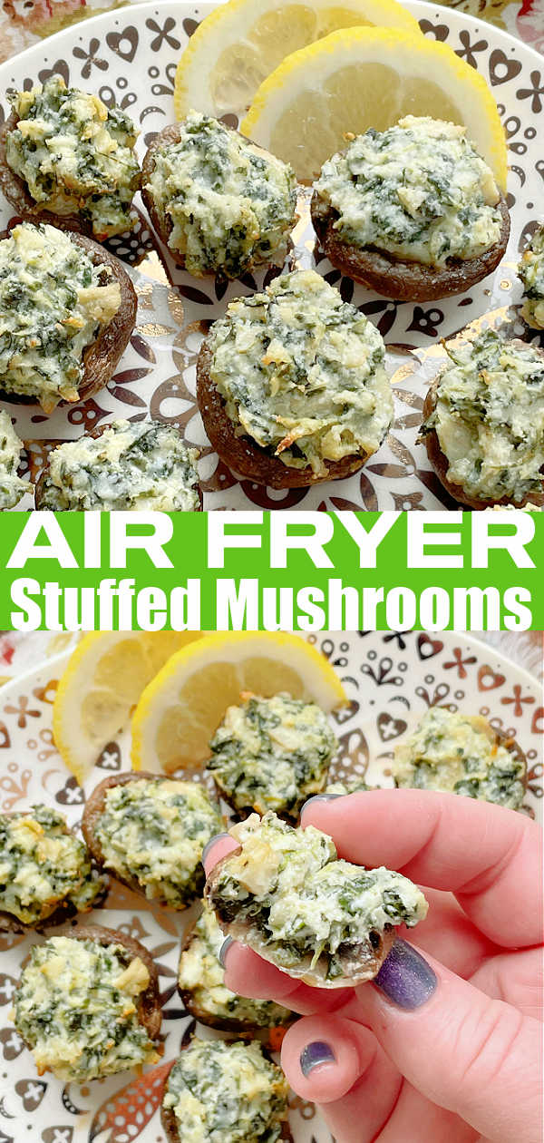 Air Fryer Stuffed Mushrooms | Foodtastic Mom #airfryerrecipes #airfryerstuffedmushrooms #mushroomrecipes #stuffedmushroomseasy via @foodtasticmom