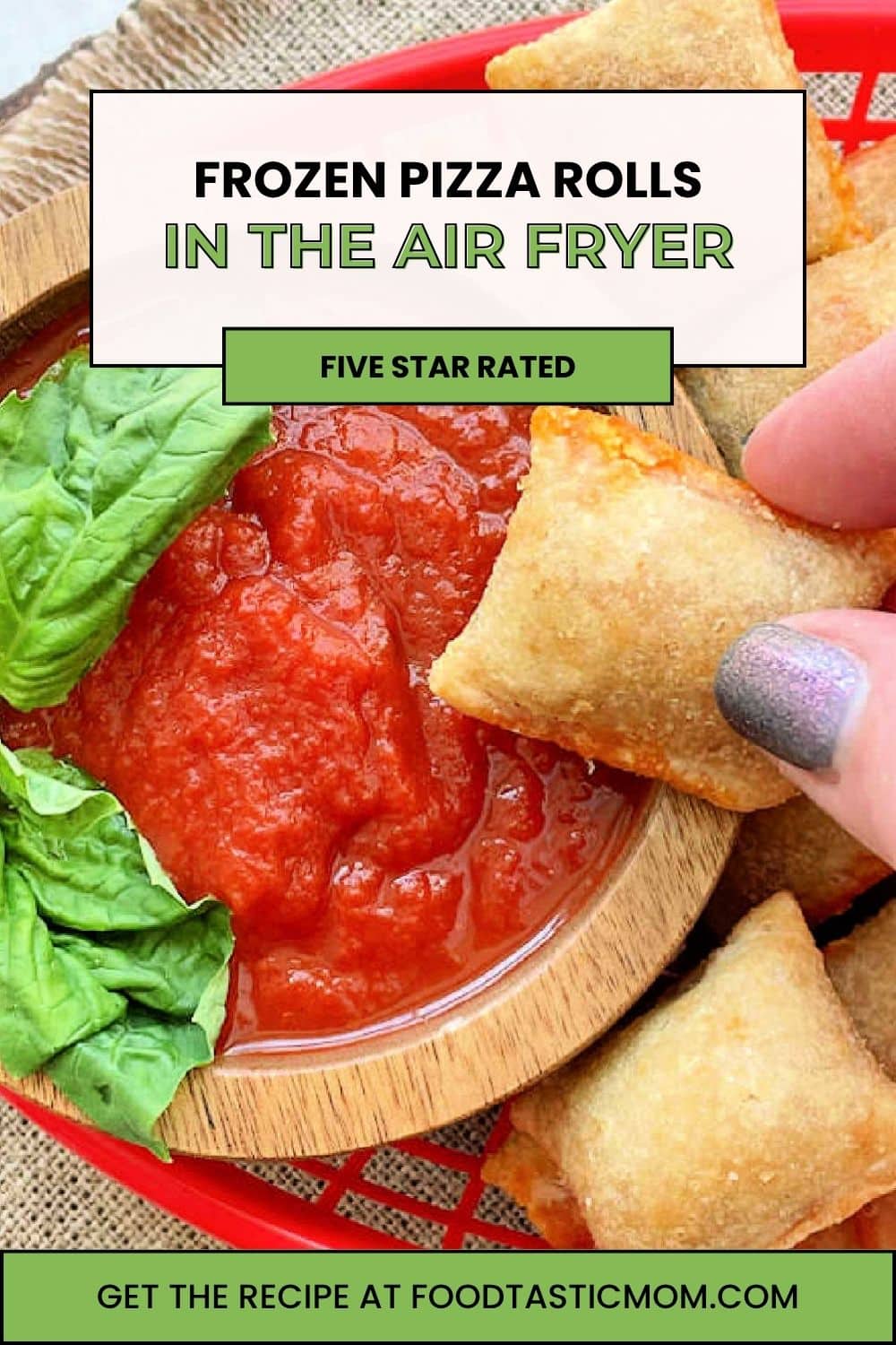 Learning how to cook a bag of pizza rolls is the perfect introduction to owning an air fryer. Serve this easy snack with marinara sauce. via @foodtasticmom