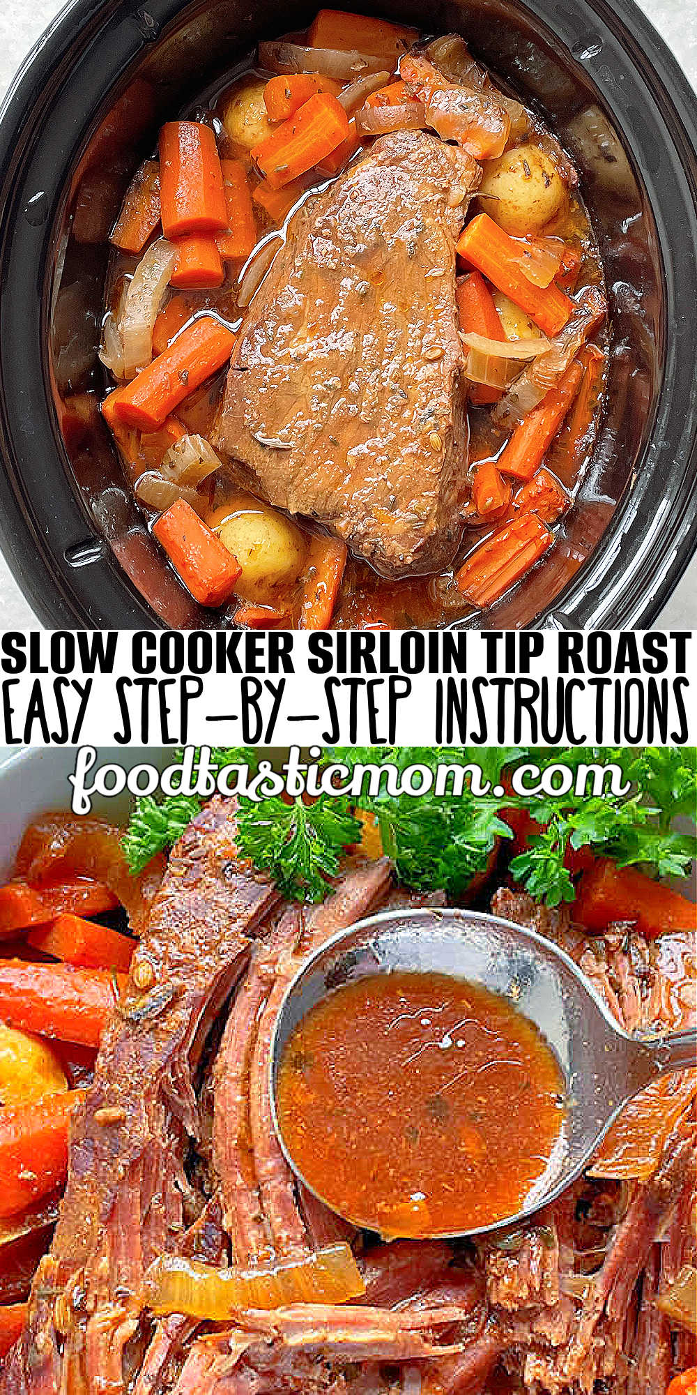 Slow Cooker Sirloin Tip Roast | Foodtastic Mom #slowcookerrecipes #sirlointiproast #potroast #beefstew via @foodtasticmom