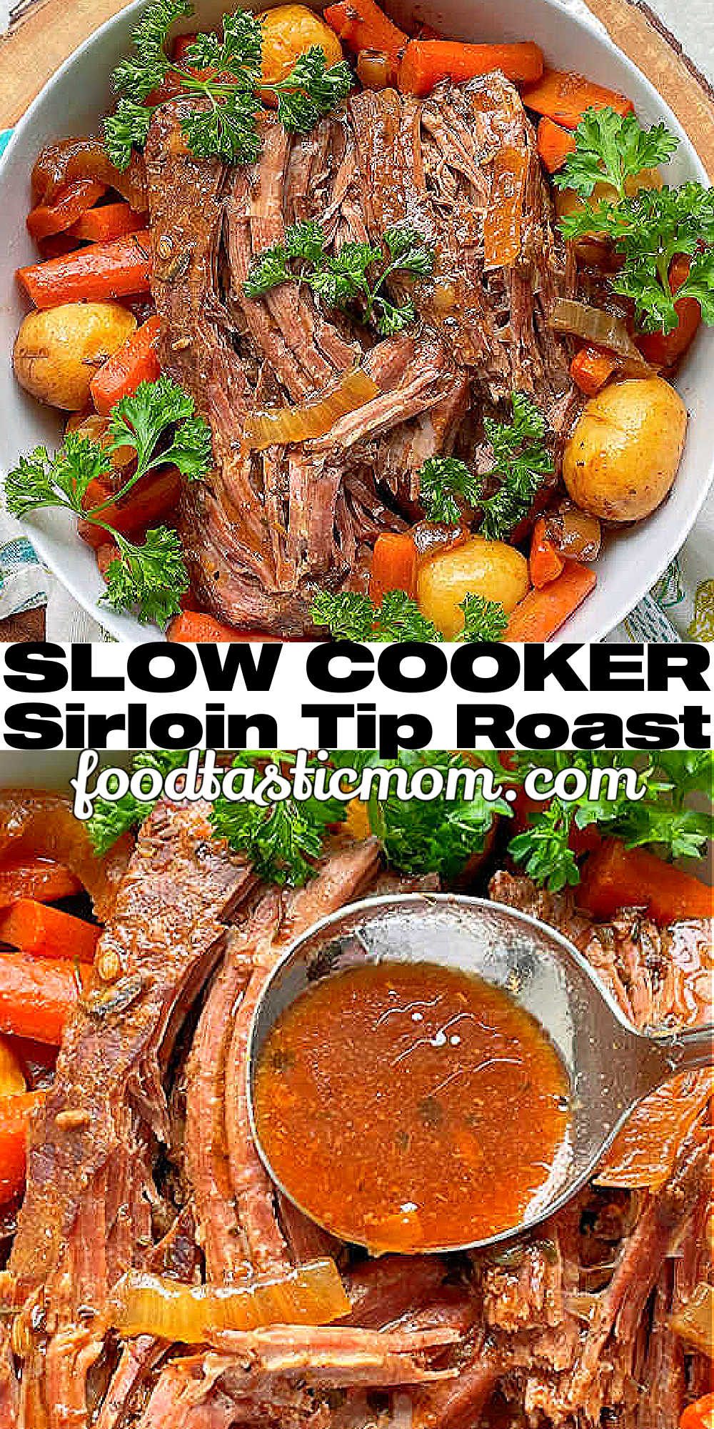 Slow Cooker Sirloin Tip Roast | Foodtastic Mom #slowcookerrecipes #sirlointiproast #potroast #beefstew via @foodtasticmom