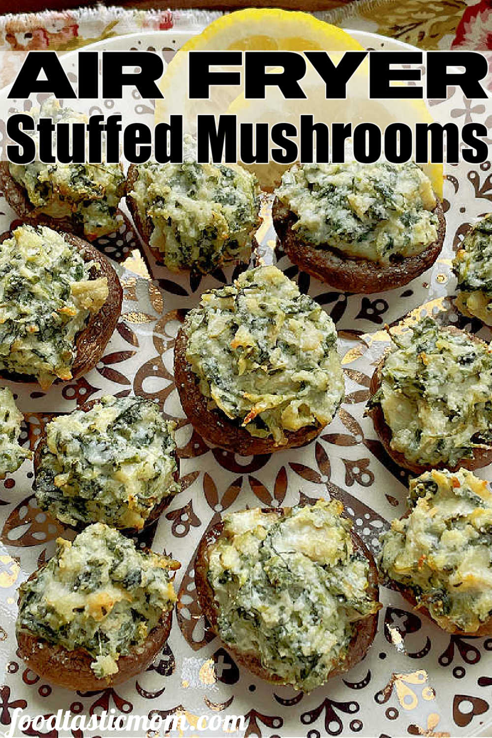 Air Fryer Stuffed Mushrooms | Foodtastic Mom #airfryerrecipes #airfryerstuffedmushrooms #mushroomrecipes #stuffedmushroomseasy via @foodtasticmom