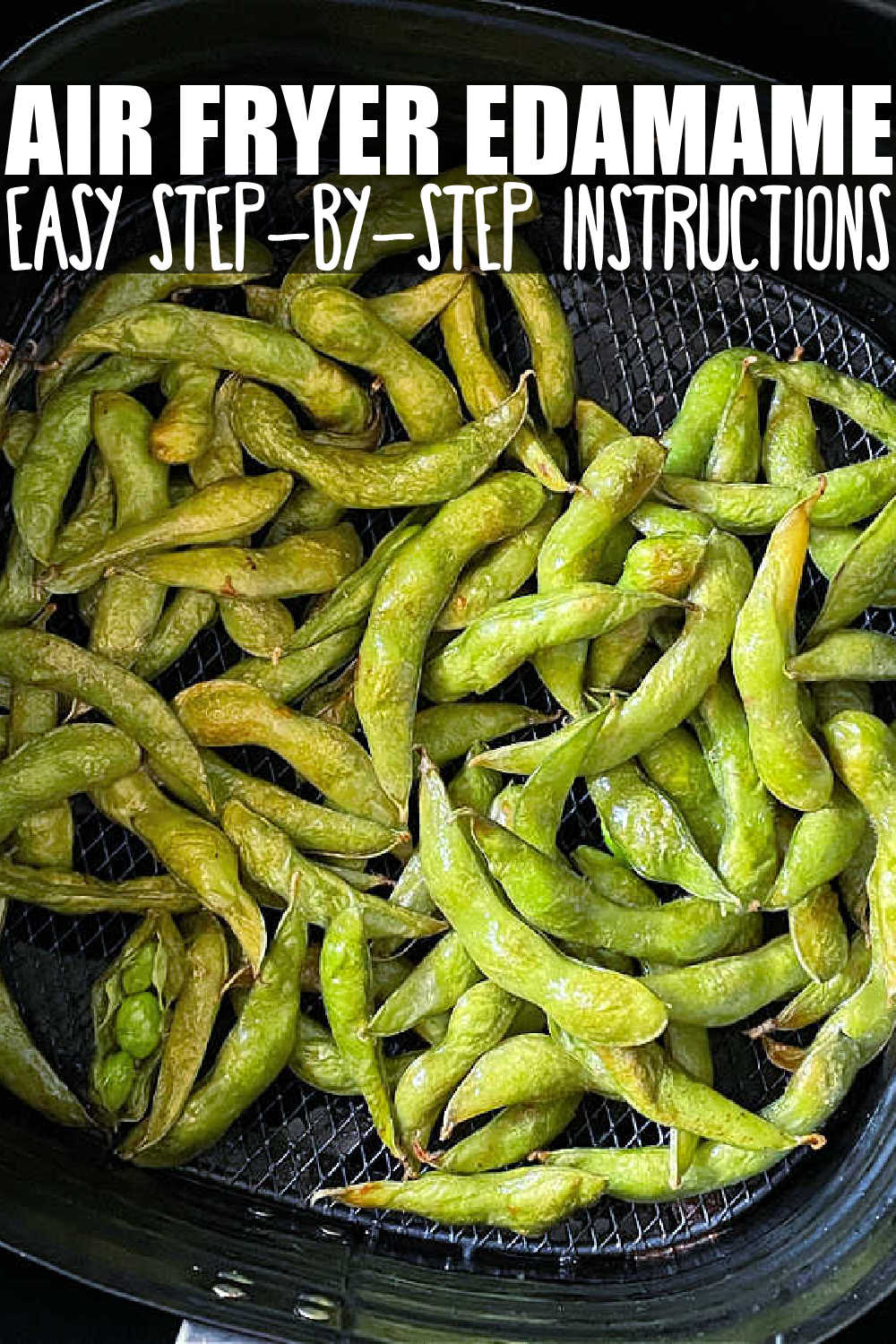 Air Fryer Edamame is a healthy and delicious snack that is ready in just a few minutes and as simple as opening a frozen bag of soy beans. via @foodtasticmom