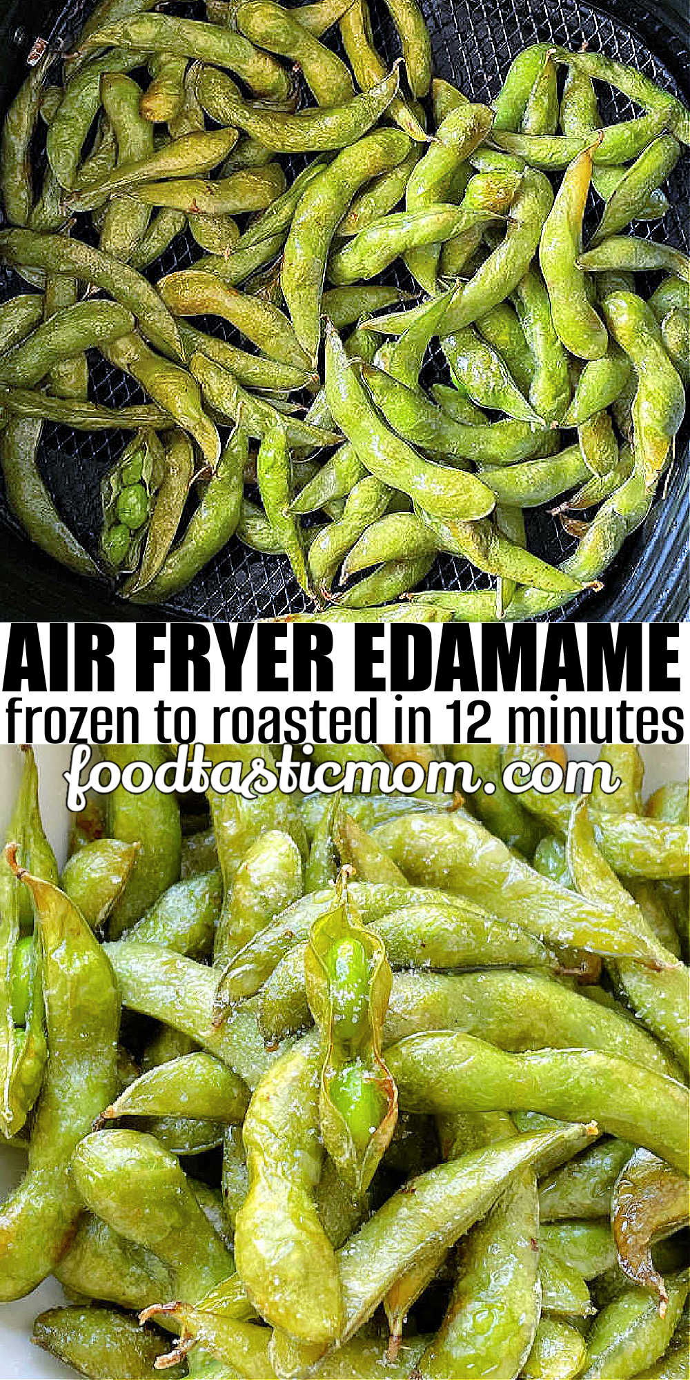 Air Fryer Edamame is a healthy and delicious snack that is ready in just a few minutes and as simple as opening a frozen bag of soy beans. via @foodtasticmom