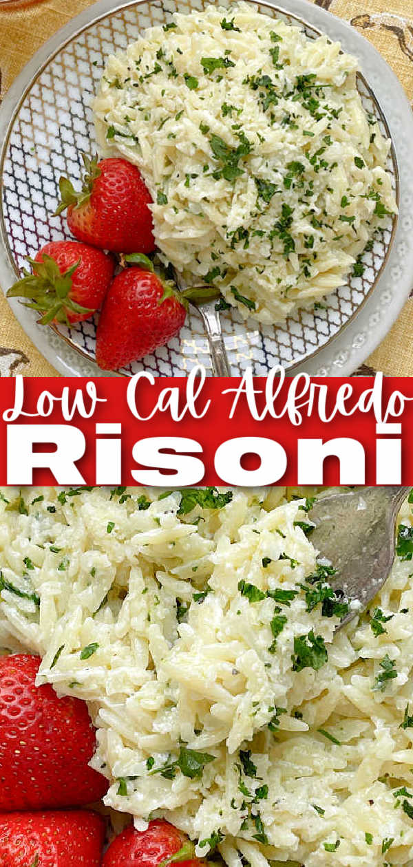 Alfredo Risoni | Foodtastic Mom #risonirecipes #risonipasta #lowcalorierecipes #alfredo via @foodtasticmom