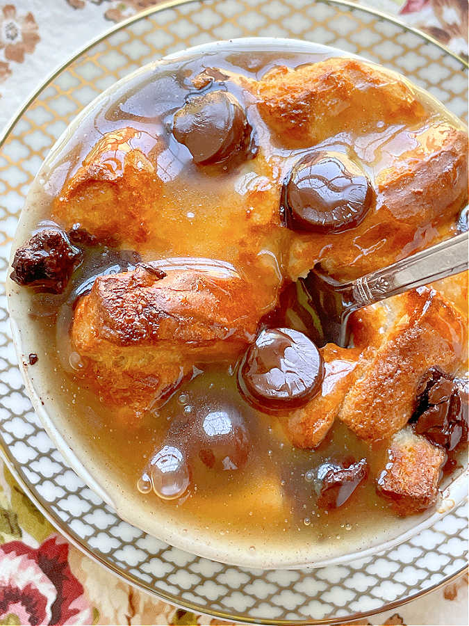 bread pudding drowned in bourbon butter sauce