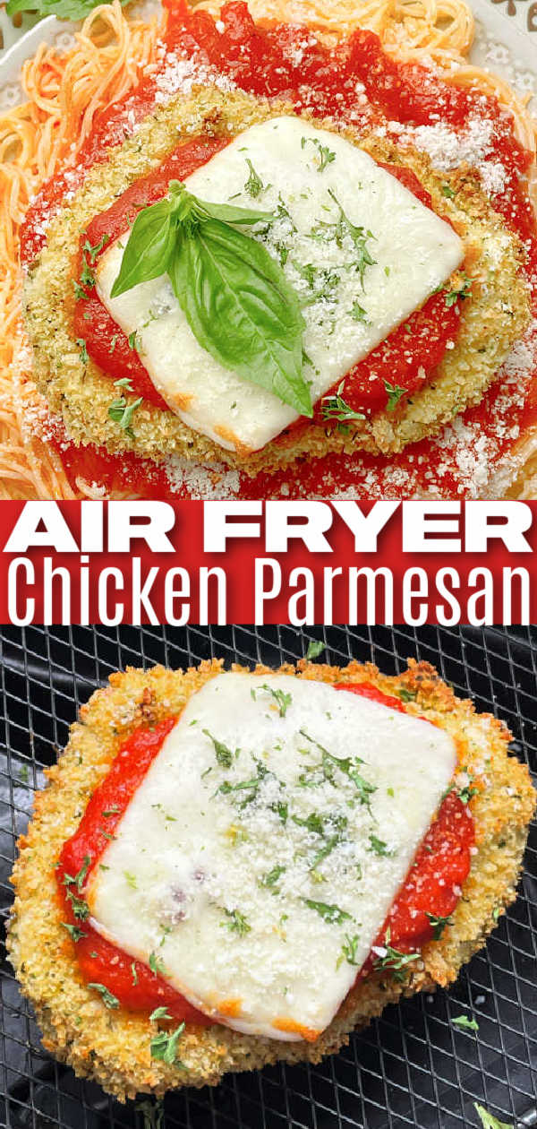 Air Fryer Chicken Parmesan | Foodtastic Mom #airfryerrecipes #chickenrecipes #airfryerchickenparmesan #chickenparmesan via @foodtasticmom