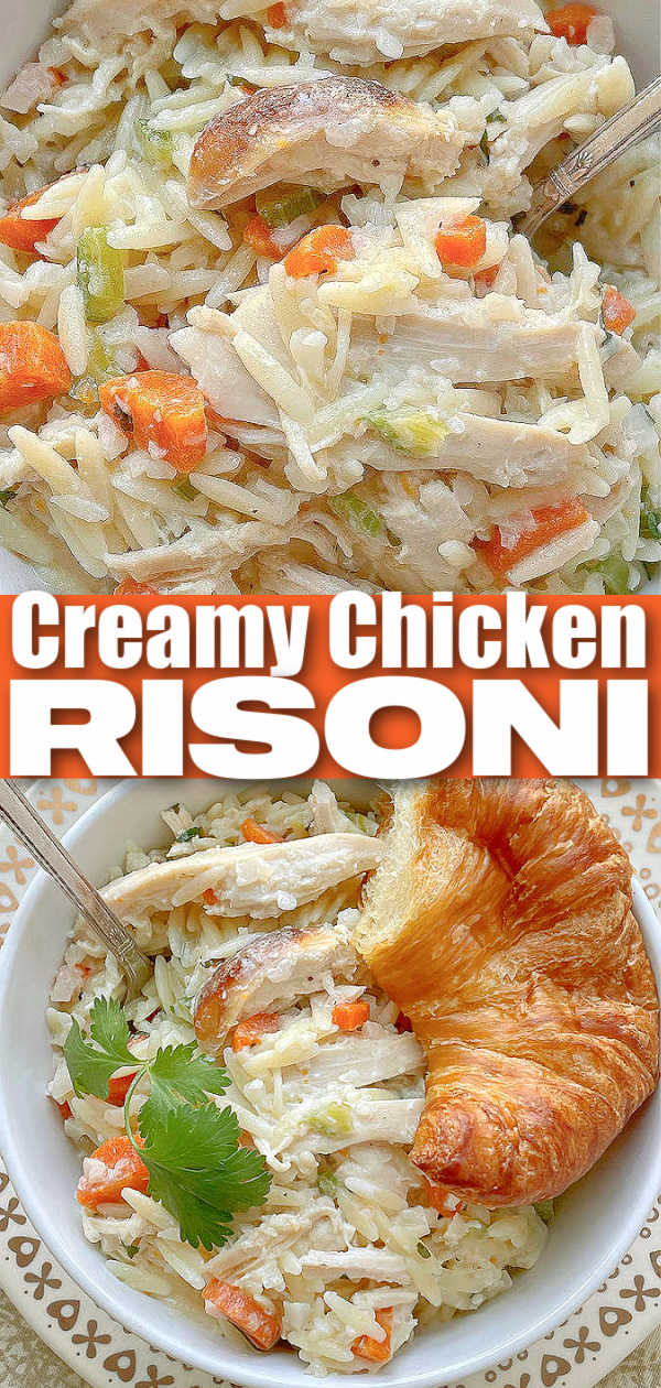 Creamy Chicken Risoni | Foodtastic Mom #chickenrecipes #risoni #chickenrisoni via @foodtasticmom