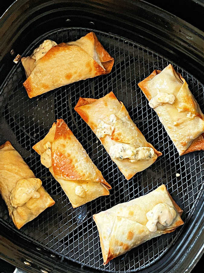 feta cheese rolls in the air fryer basket