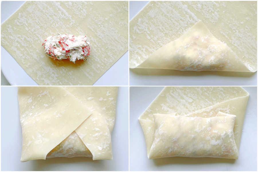 how to fold egg roll wrappers