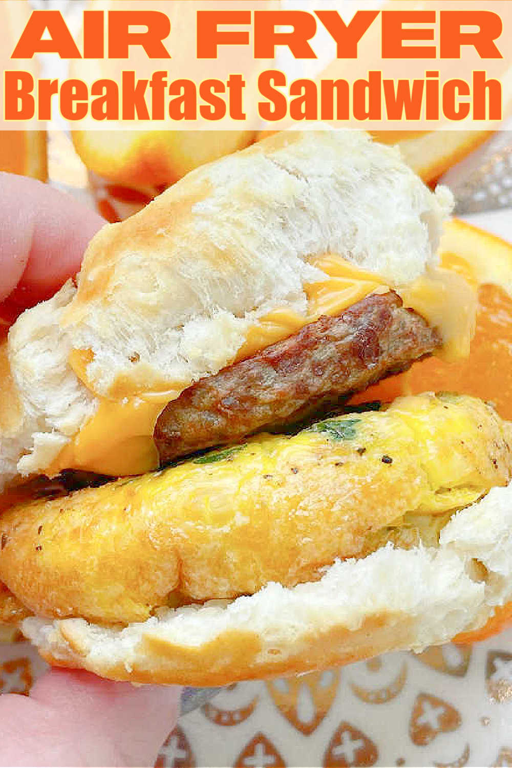 Air Fryer Breakfast Sandwich | Foodtastic Mom #airfryerrecipes #airfryerbreakfastsandwich #breakfastsandwich via @foodtasticmom