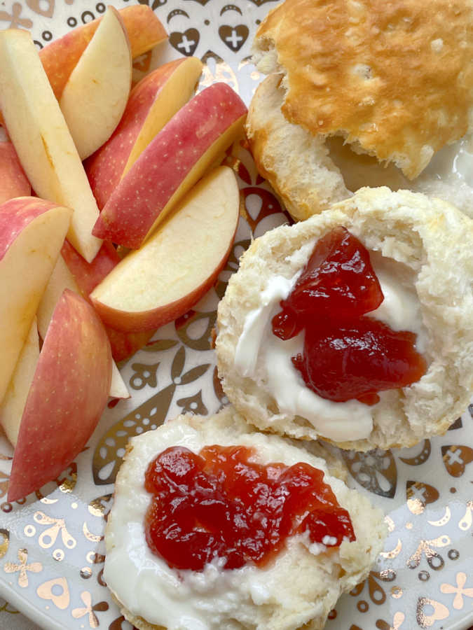 air fryer frozen biscuits with butter and jam