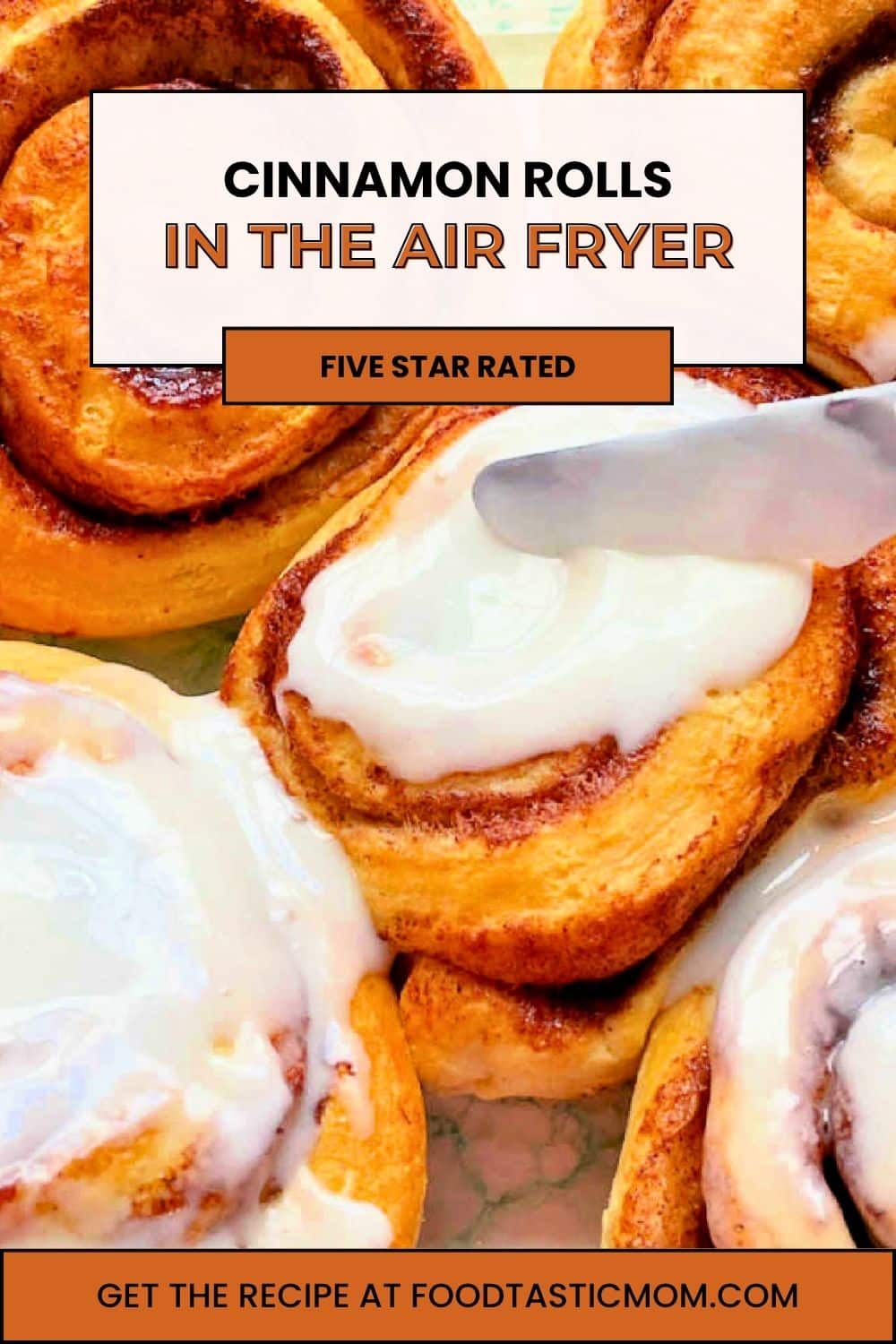 Bake Pillsbury Grands! cinnamon rolls in the air fryer to make a delicious treat for breakfast or anytime of day. via @foodtasticmom