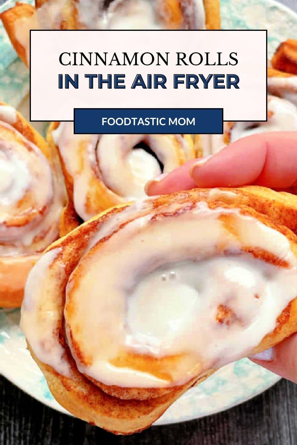 Bake Pillsbury Grands! cinnamon rolls in the air fryer to make a delicious treat for breakfast or anytime of day. via @foodtasticmom
