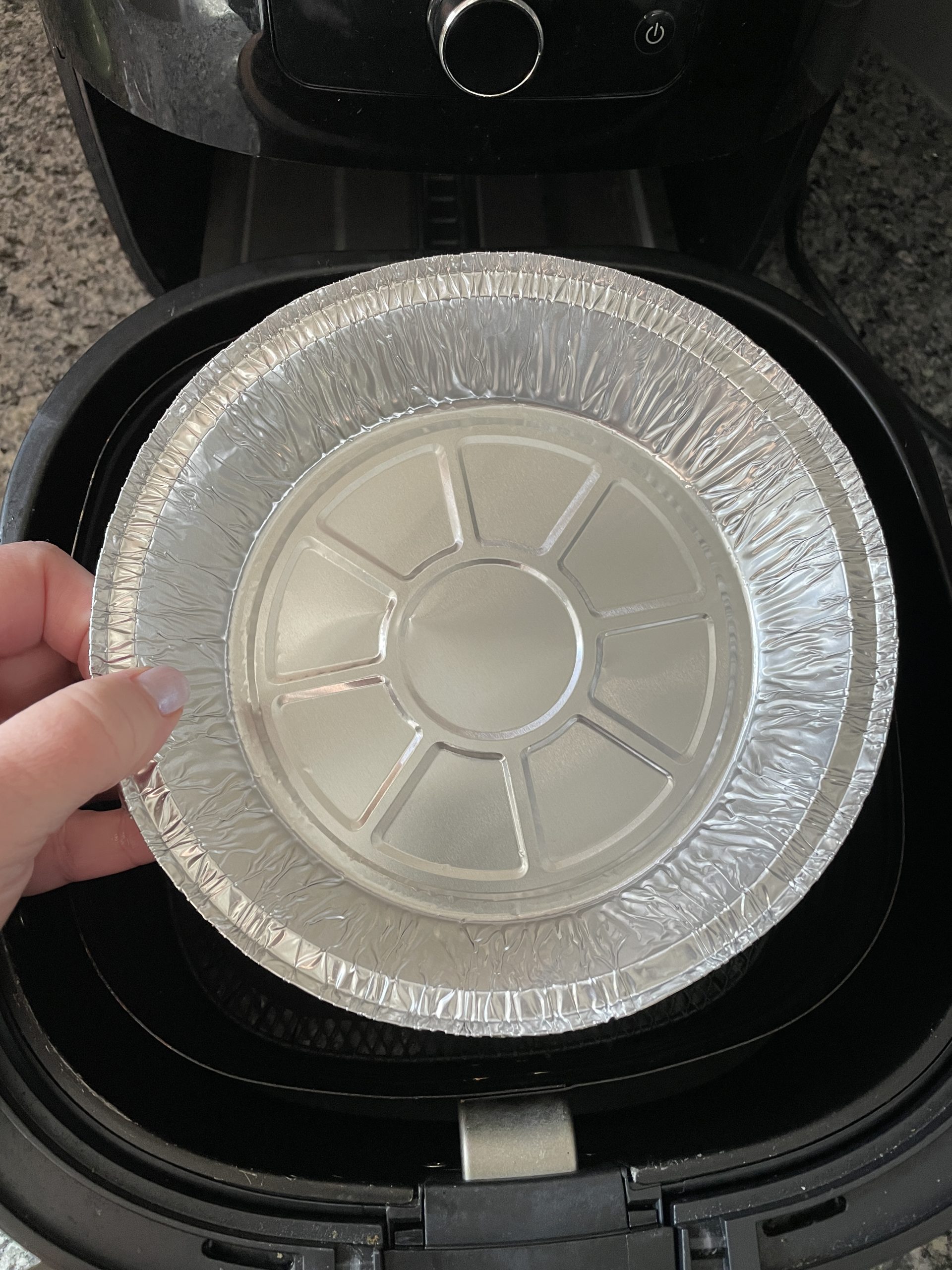 foil plan in the air fryer basket