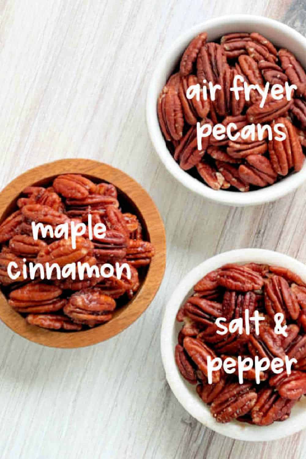 This is a small batch recipe for easily roasting raw pecan halves in the air fryer. Use them in baking or flavor them for a snack. via @foodtasticmom
