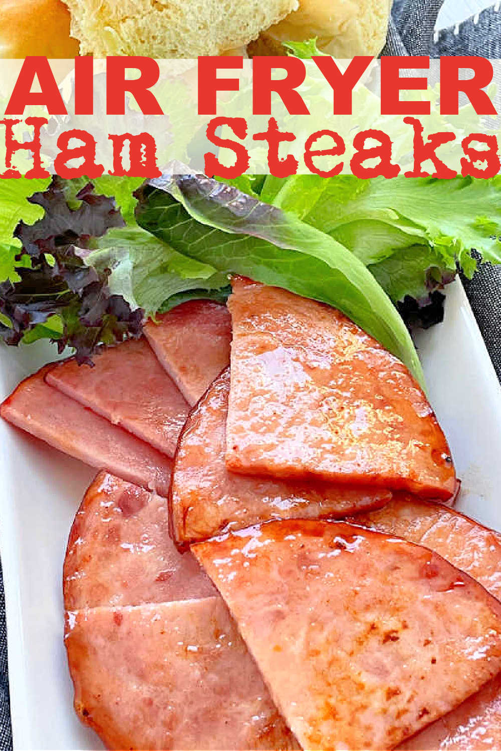 Air Fryer Ham Steaks | Foodtastic Mom #airfryerrecipes #airfryerhamsteaks #hamsteaks via @foodtasticmom