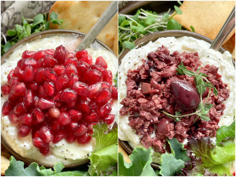 sweet and savory greek feta dip collage