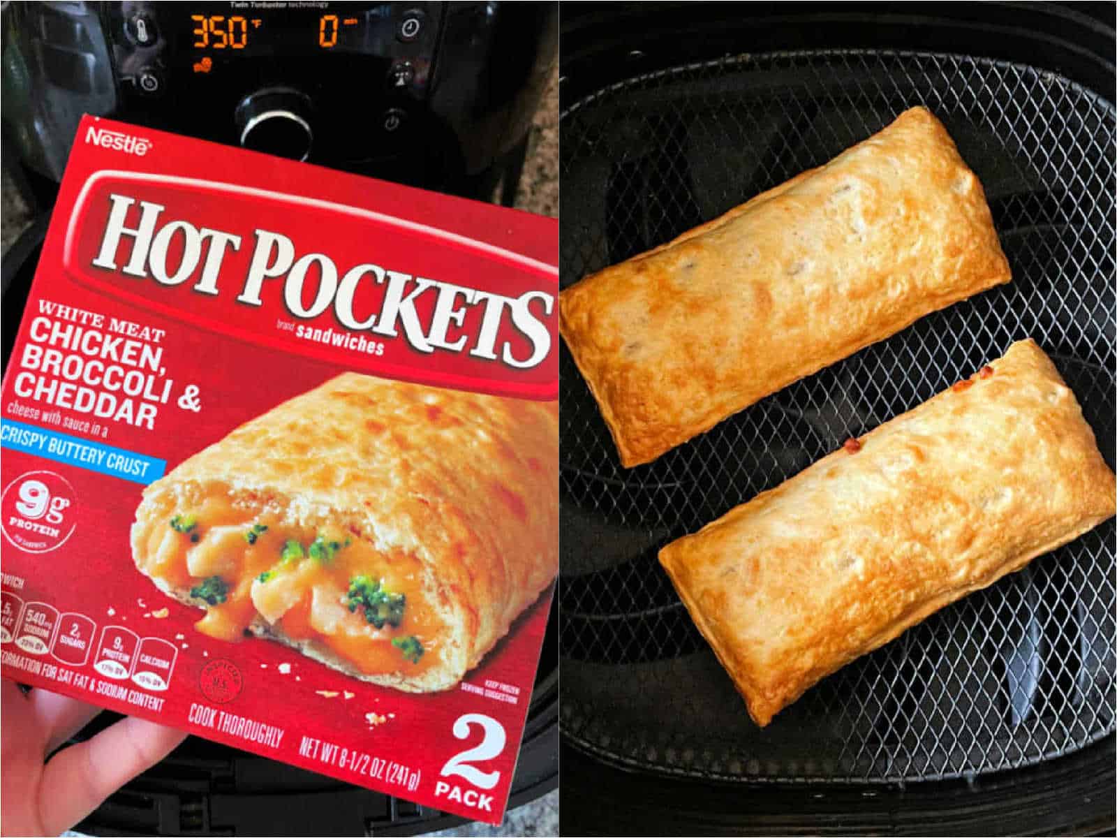 cooking chicken broccoli cheddar hot pockets in the air fryer
