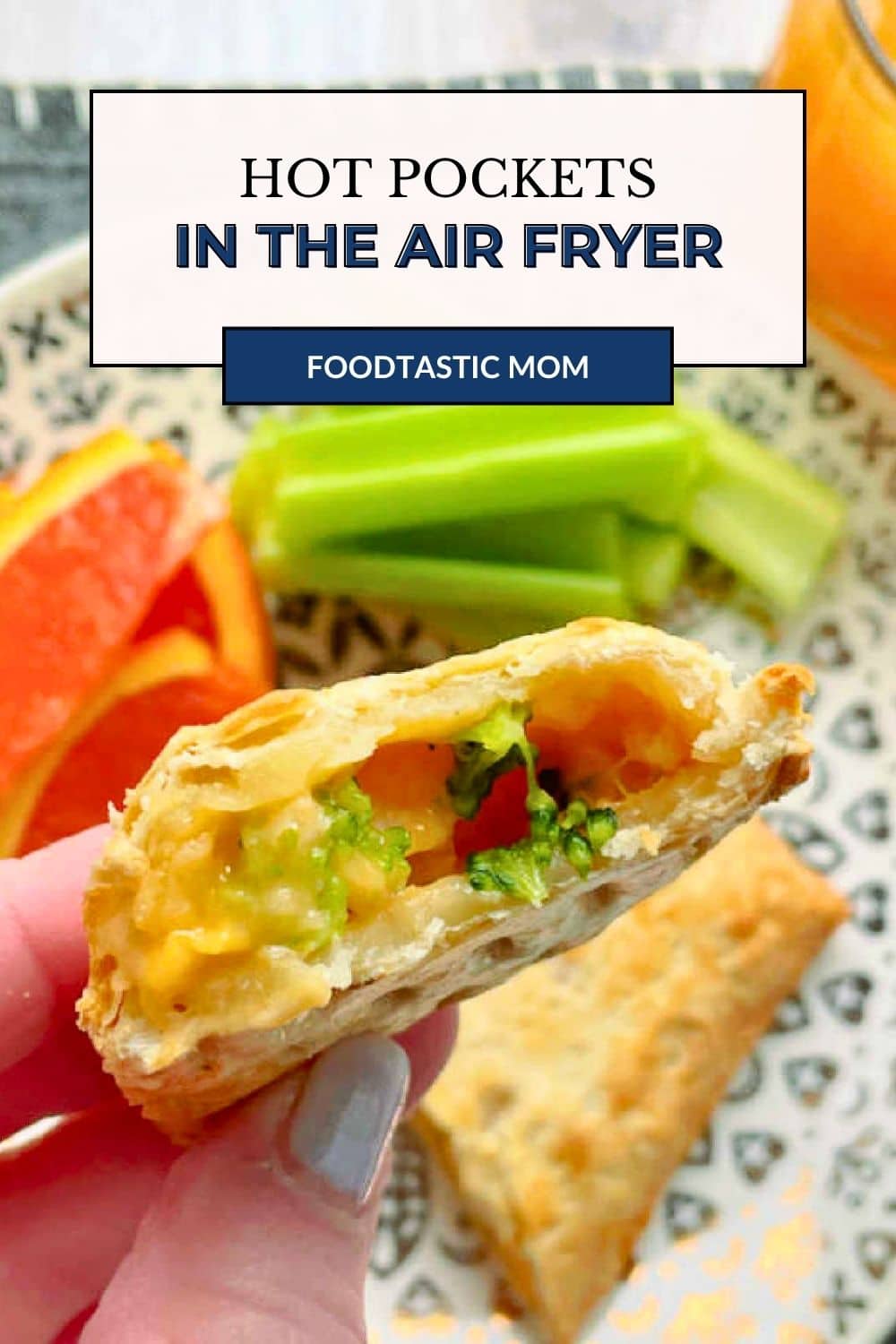 Air Fryer Hot Pockets are far superior to those heated up in the microwave, with a very crispy crust, it's the perfect quick lunch. via @foodtasticmom