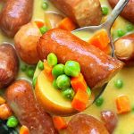 Slow Cooker Curried Sausage | Foodtastic Mom #slowcookerrecipes #crockpotrecipes #curriedsausage #slowcookercurriedsausage