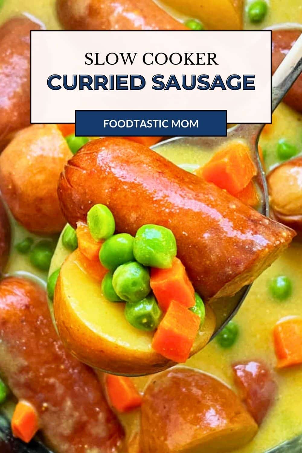 This recipe for Slow Cooker Curried Sausage uses an innovative method to thicken its luscious and super simple curry sauce. via @foodtasticmom