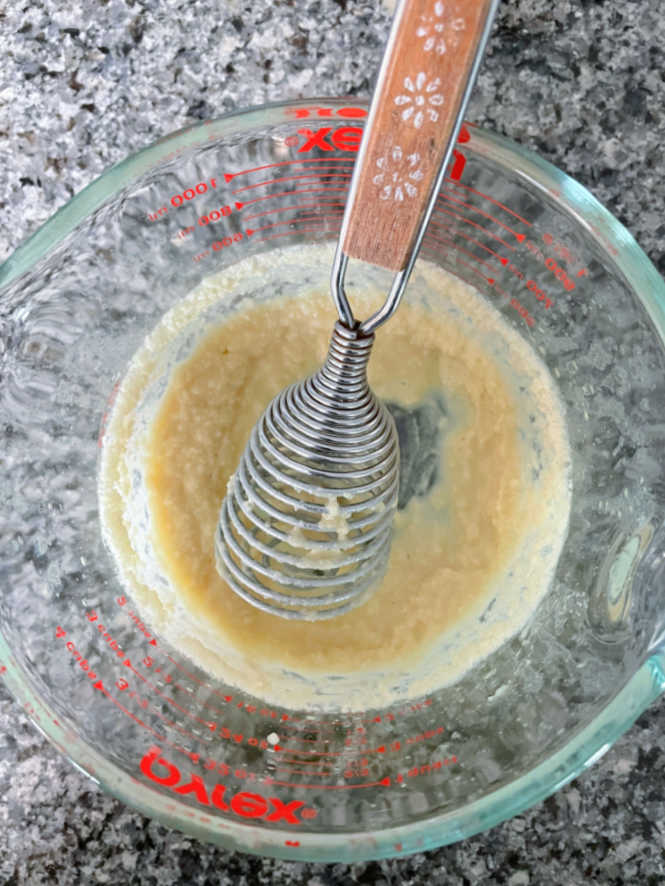 whisking the microwave roux