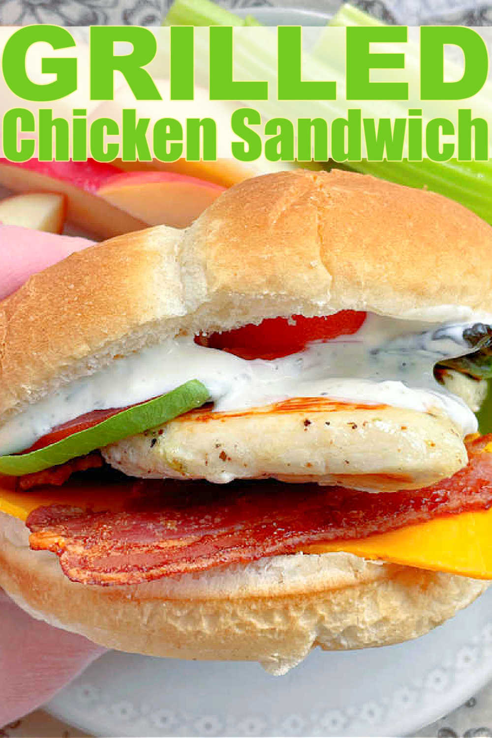 Grilled Chicken Sandwich | Foodtastic Mom #grilledchickensandwich #chickenrecipes #grilledchickenrecipes #sandwichrecipes #GFIndoorGrilling #Sponsored