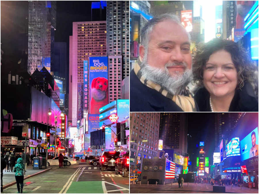 Times Square in NYC at night