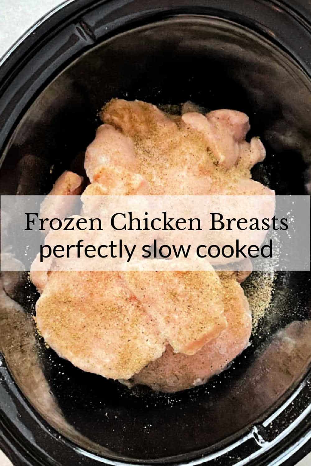 Learn how to make frozen, boneless and skinless chicken breasts in the Crock Pot for using in any recipe calling for cooked chicken. via @foodtasticmom