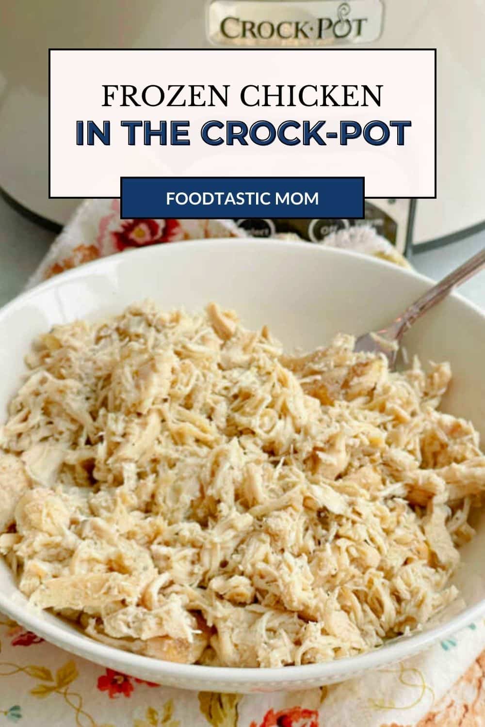 Learn how to make frozen, boneless and skinless chicken breasts in the Crock Pot for using in any recipe calling for cooked chicken. via @foodtasticmom