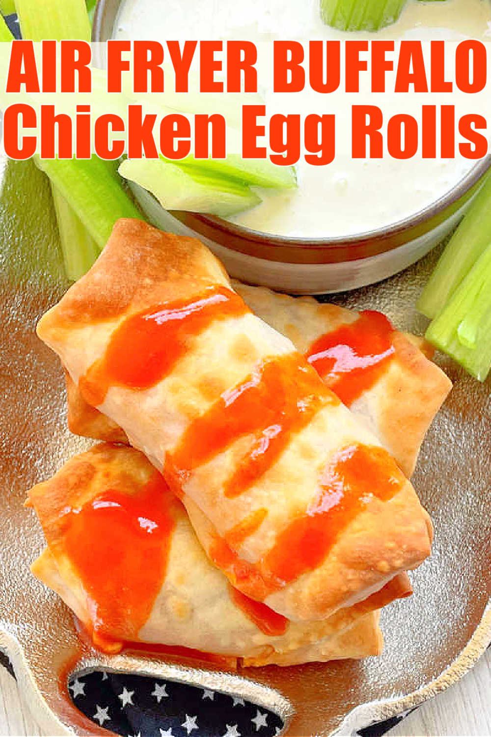 Air Fryer Buffalo Chicken Egg Rolls | Foodtastic Mom #airfryerrecipes #buffalochicken #chickenrecipes #airfryerbuffalochickeneggrolls via @foodtasticmom