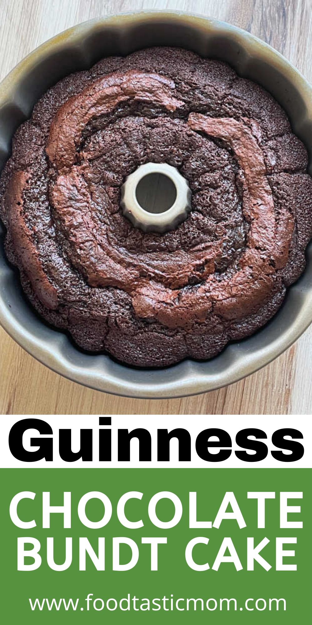 Guinness Chocolate Bundt Cake is a very simple cake made super moist thanks to the full cup of Guinness beer in the batter. via @foodtasticmom