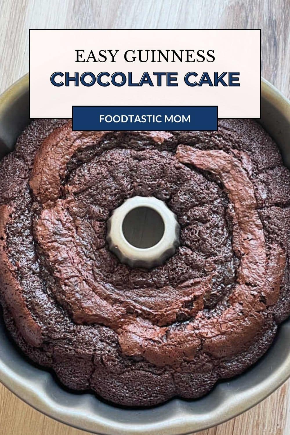 Guinness Chocolate Bundt Cake is a very simple cake made super moist thanks to the full cup of Guinness beer in the batter. via @foodtasticmom