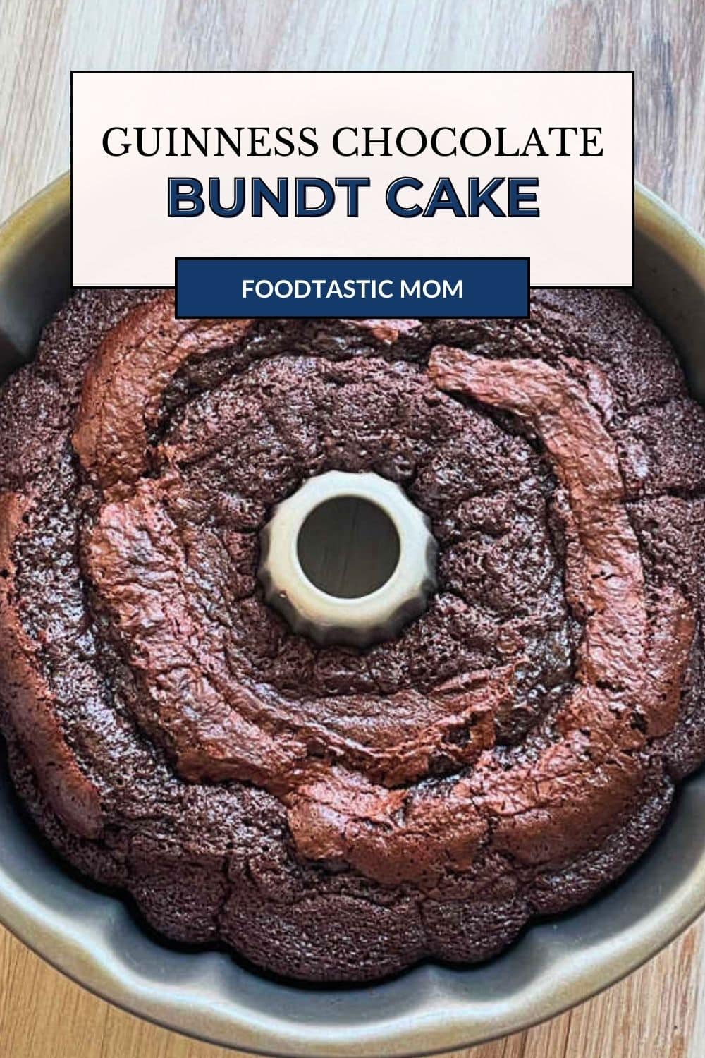 Guinness Chocolate Bundt Cake is a very simple cake made super moist thanks to the full cup of Guinness beer in the batter. via @foodtasticmom