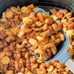 toasted chex mix in the air fryer basket