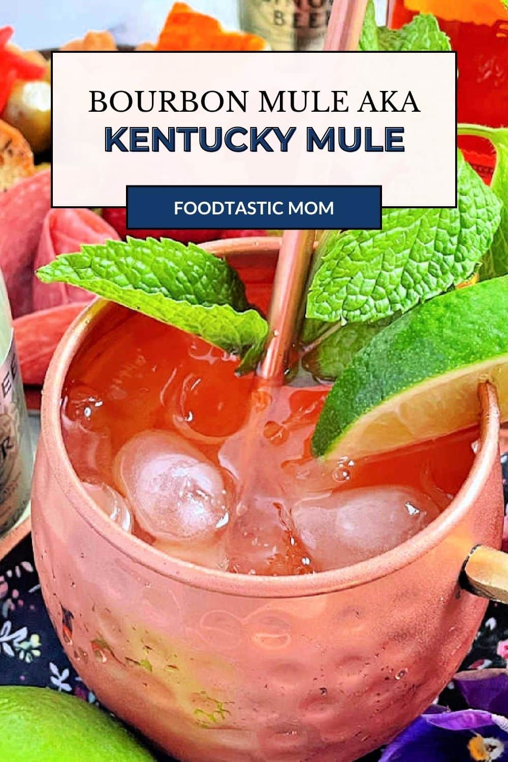 A Bourbon Mule is a cold and refreshing classic cocktail. It's made with Kentucky bourbon, ginger beer and fresh lime juice. via @foodtasticmom