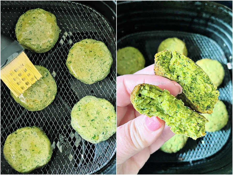 air frying the falafel