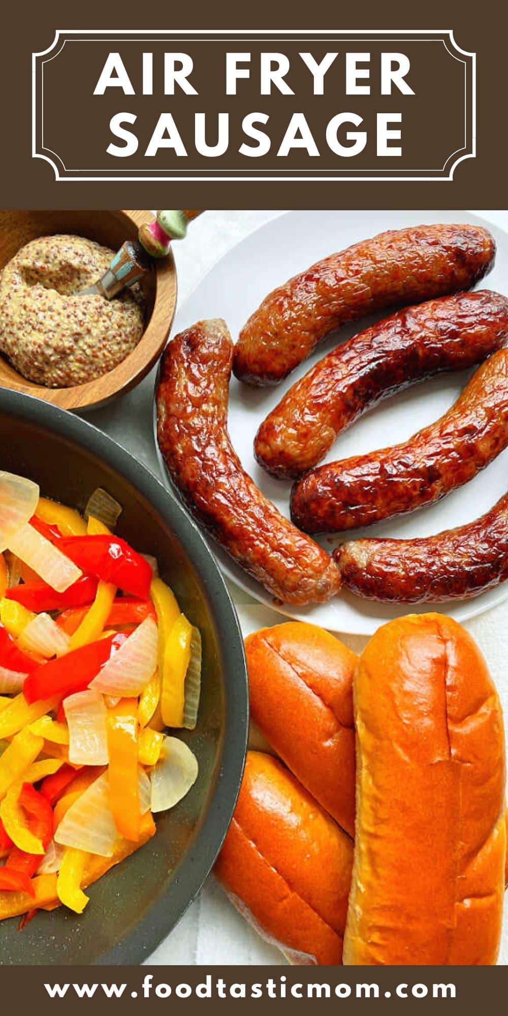 Enjoy easy Air Fryer Sausage for any occasion. Your air fryer is the hands off way to cook Bratwurst, Italian sausage or any other variety. via @foodtasticmom